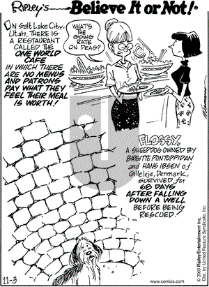 Ripley's Believe It or Not on Monday November 3, 2003 Comic Strip