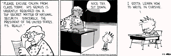 Calvin and Hobbes - Monday May 8, 1995 Comic Strip