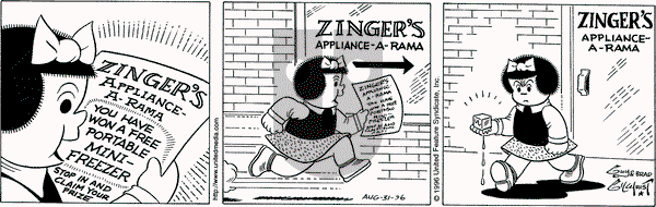 Nancy on Saturday August 31, 1996 Comic Strip