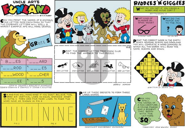 Uncle Art's Funland on Sunday November 5, 2023 Comic Strip