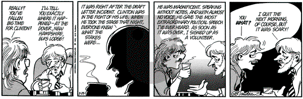 Doonesbury on Wednesday March 25, 1992 Comic Strip