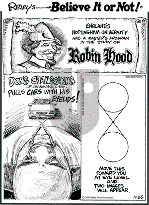 Ripley's Believe It or Not on Saturday November 25, 2006 Comic Strip