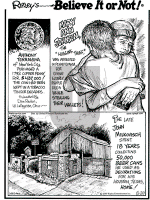 Ripley's Believe It or Not on Friday May 20, 2005 Comic Strip
