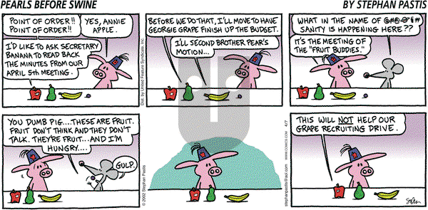 Pearls Before Swine on Sunday April 7, 2002 Comic Strip