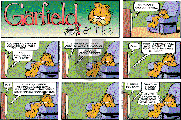 Garfield on Sunday January 13, 2008 Comic Strip