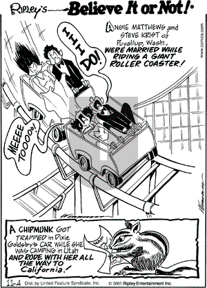 Ripley's Believe It or Not on Tuesday November 4, 2003 Comic Strip