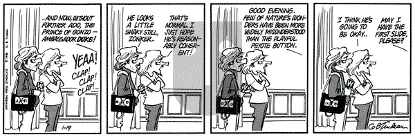 Doonesbury - Thursday January 19, 1978 Comic Strip