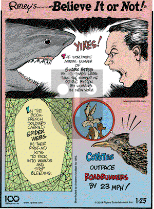 Ripley's Believe It or Not on Friday January 25, 2019 Comic Strip