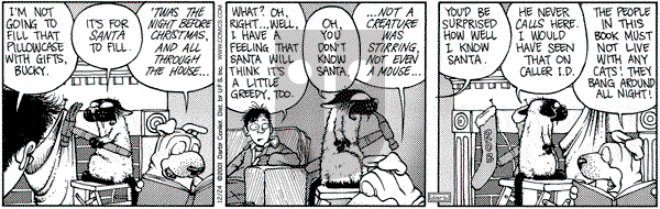 Get Fuzzy on Monday December 24, 2001 Comic Strip
