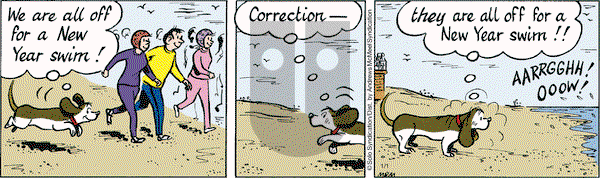 Fred Basset on Monday January 1, 2018 Comic Strip