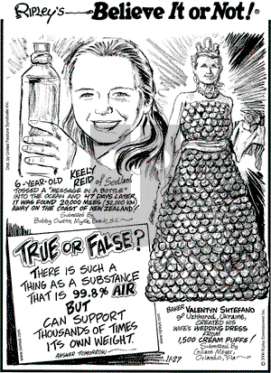 Ripley's Believe It or Not on Monday November 27, 2006 Comic Strip