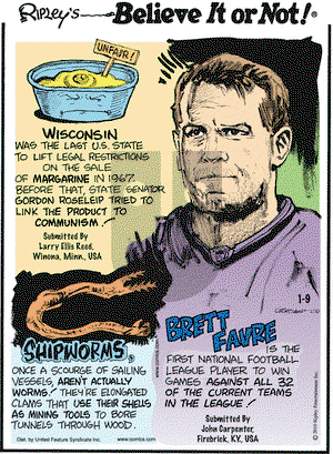 Ripley's Believe It or Not on Saturday January 9, 2010 Comic Strip