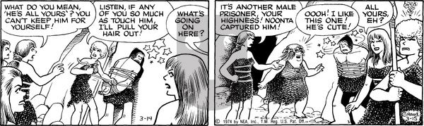 Alley Oop on Thursday March 14, 1974 Comic Strip