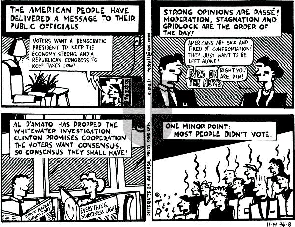 Ted Rall on Thursday November 14, 1996 Comic Strip