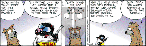 Get Fuzzy on Monday March 14, 2011 Comic Strip