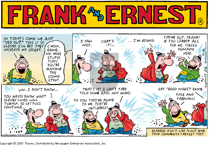 Frank and Ernest on Wednesday May 23, 2001 Comic Strip
