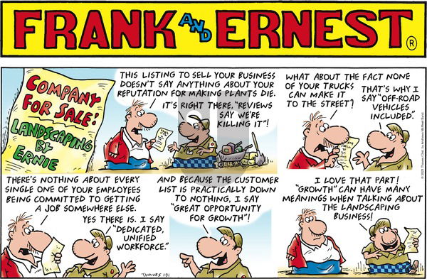 Frank and Ernest on Sunday January 31, 2021 Comic Strip