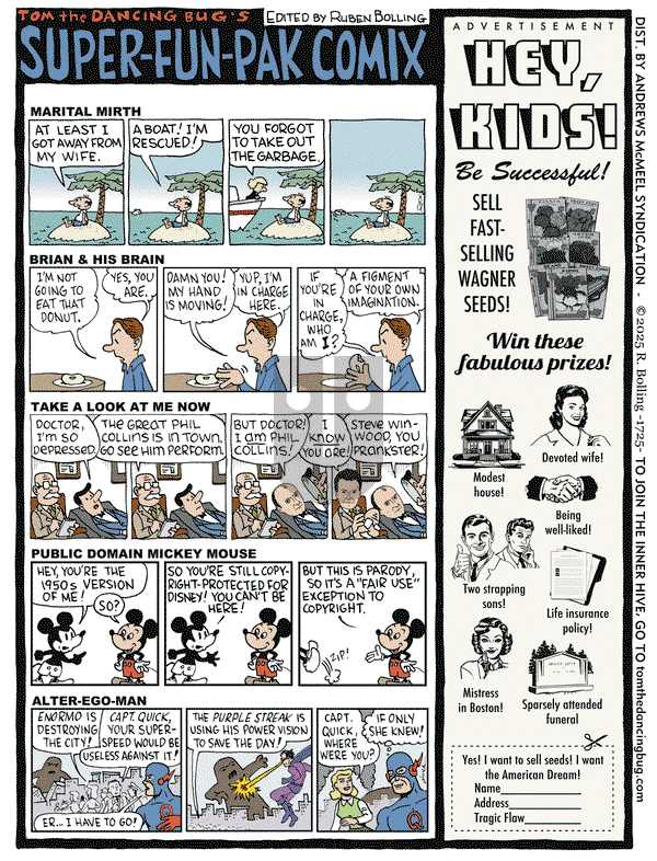Tom the Dancing Bug on Friday March 7, 2025 Comic Strip