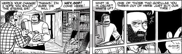 Alley Oop on Wednesday November 24, 1976 Comic Strip