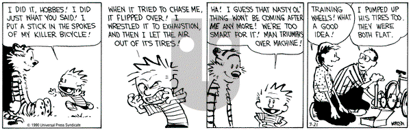 Calvin and Hobbes on Saturday July 21, 1990 Comic Strip