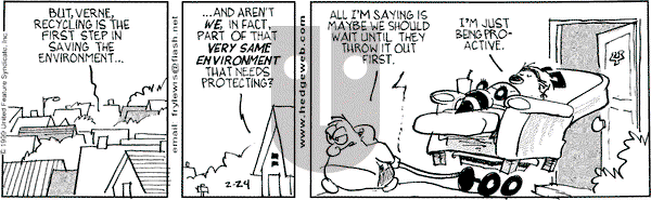 Over the Hedge on Wednesday February 24, 1999 Comic Strip