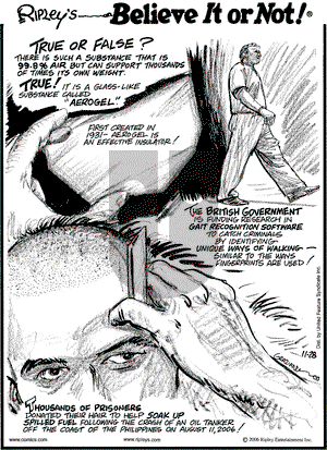 Ripley's Believe It or Not on Tuesday November 28, 2006 Comic Strip