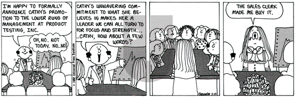 Cathy Classics on Monday March 29, 1982 Comic Strip