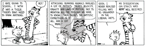 Calvin and Hobbes on Thursday September 24, 1992 Comic Strip