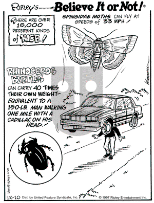 Ripley's Believe It or Not on Wednesday December 10, 1997 Comic Strip