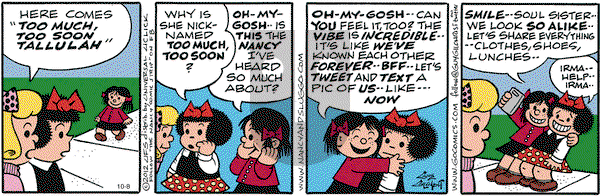 Nancy on Thursday October 8, 2015 Comic Strip