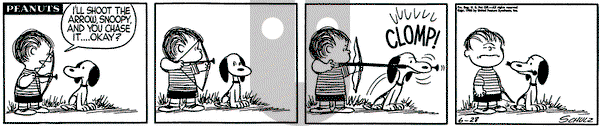 Peanuts on Thursday June 28, 1956 Comic Strip