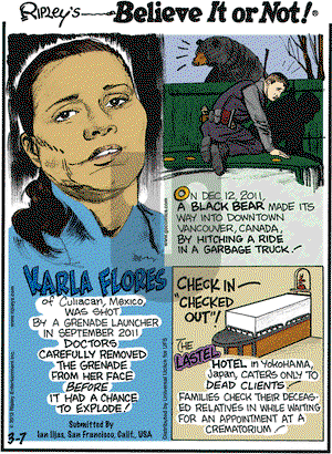 Ripley's Believe It or Not - Wednesday March 7, 2012 Comic Strip