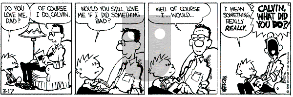 Calvin and Hobbes - Monday March 17, 1986 Comic Strip