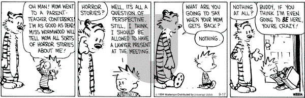 Calvin and Hobbes on Wednesday September 17, 2014 Comic Strip