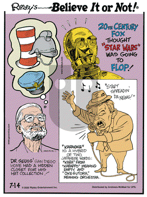 Ripley's Believe It or Not on Tuesday July 14, 2020 Comic Strip