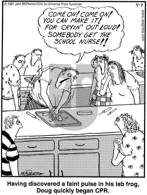 Close to Home on Wednesday April 9, 1997 Comic Strip