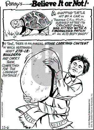 Ripley's Believe It or Not on Thursday November 6, 2003 Comic Strip