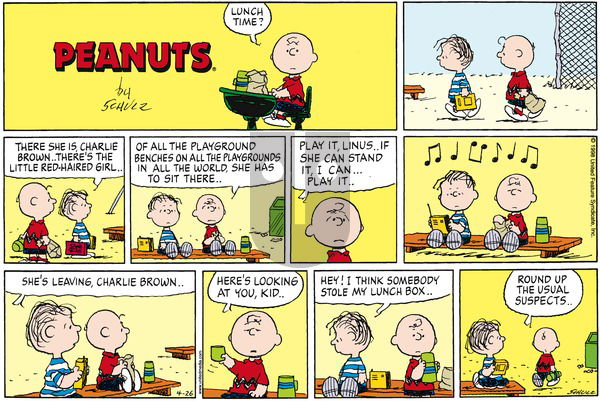 Peanuts on Sunday April 26, 1998 Comic Strip