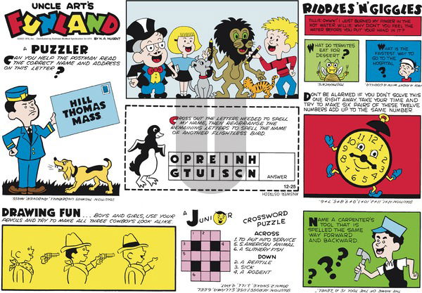 Uncle Art's Funland on Sunday December 25, 2022 Comic Strip