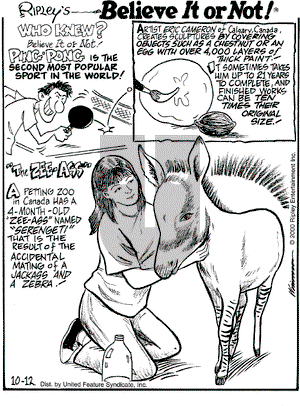 Ripley's Believe It or Not on Thursday October 12, 2000 Comic Strip