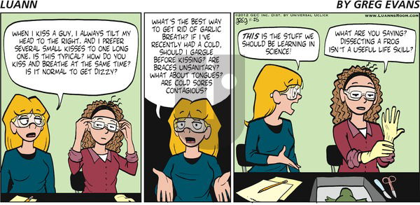 Luann on Sunday November 25, 2012 Comic Strip