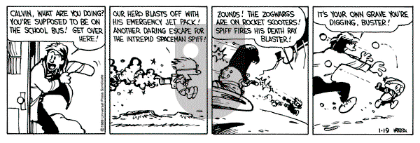 Calvin and Hobbes on Thursday January 19, 1989 Comic Strip