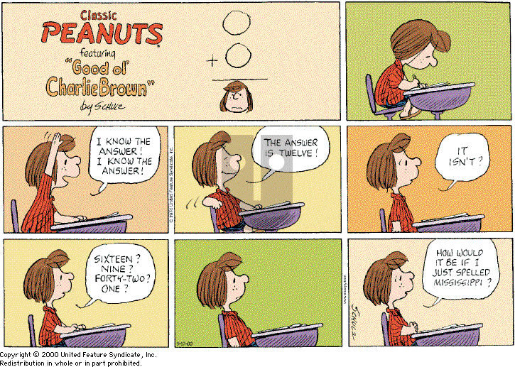 Peanuts - Sunday September 17, 2000 Comic Strip