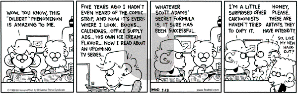 FoxTrot on Monday September 28, 1998 Comic Strip
