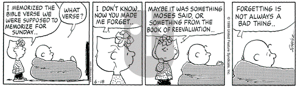 Peanuts on Friday June 18, 1999 Comic Strip
