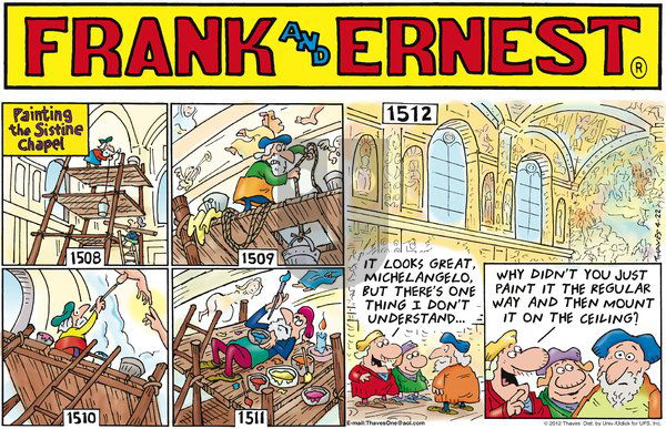 Frank and Ernest on Sunday April 22, 2012 Comic Strip
