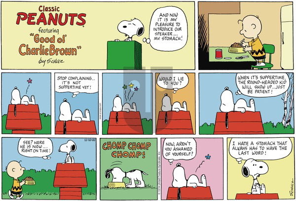 Peanuts on Sunday December 10, 2000 Comic Strip