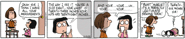 Peanuts on Thursday November 9, 2000 Comic Strip