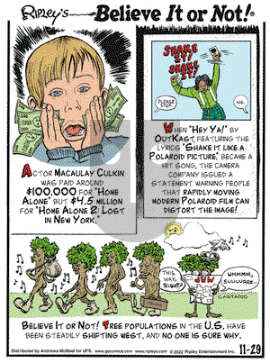 Ripley's Believe It or Not - Tuesday November 29, 2022 Comic Strip