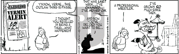 Over the Hedge on Wednesday March 14, 2001 Comic Strip